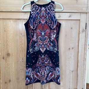 Banana Republic Blue Pink Paisley Shift Dress Size Small